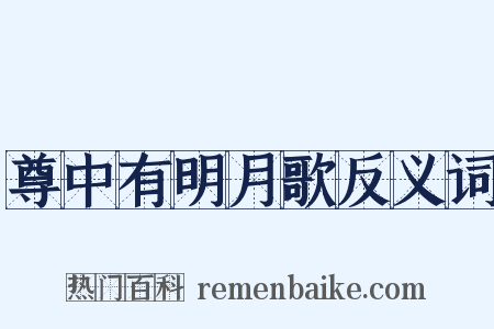 尊中有明月歌反义词是什么意思的图片